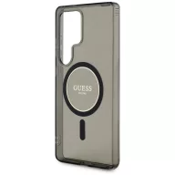   Guess Glitter Circle Classic Logo Samsung Galaxy S25 Ultra MagSafe kemény hátlap tok, fekete