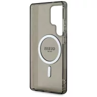   Guess Glitter Circle Classic Logo Samsung Galaxy S25 Ultra MagSafe kemény hátlap tok, fekete