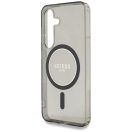 Guess Glitter Circle Classic Logo Samsung Galaxy S25 MagSafe kemény hátlap tok, fekete