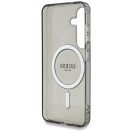 Guess Glitter Circle Classic Logo Samsung Galaxy S25 MagSafe kemény hátlap tok, fekete
