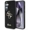 Guess Fixed Glitter Big 4G Metal Logo Samsung Galaxy S25+ kemény hátlap tok, fekete