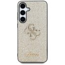 Guess Fixed Glitter Big 4G Metal Logo Samsung Galaxy S25 kemény hátlap tok, arany