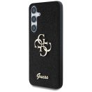 Guess Fixed Glitter Big 4G Metal Logo Samsung Galaxy S25 kemény hátlap tok, fekete