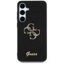 Guess Fixed Glitter Big 4G Metal Logo Samsung Galaxy S25 kemény hátlap tok, fekete