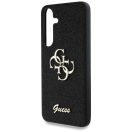 Guess Fixed Glitter Big 4G Metal Logo Samsung Galaxy S25 kemény hátlap tok, fekete