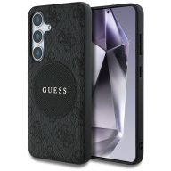   Guess 4G Round Patch Classic Logo Samsung Galaxy S25+ MagSafe kemény hátlap tok, fekete