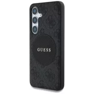   Guess 4G Round Patch Classic Logo Samsung Galaxy S25+ MagSafe kemény hátlap tok, fekete
