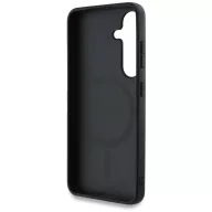   Guess 4G Round Patch Classic Logo Samsung Galaxy S25+ MagSafe kemény hátlap tok, fekete