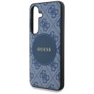 Guess 4G Round Patch Classic Logo Samsung Galaxy S25+ MagSafe kemény hátlap tok, kék