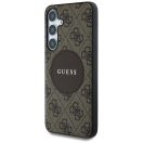 Guess 4G Round Patch Classic Logo Samsung Galaxy S25+ MagSafe kemény hátlap tok, barna
