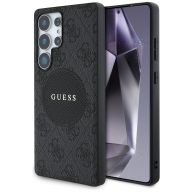   Guess 4G Round Patch Classic Logo Samsung Galaxy S25 Ultra MagSafe kemény hátlap tok, fekete