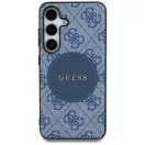Guess 4G Round Patch Classic Logo Samsung Galaxy S25 MagSafe kemény hátlap tok, kék