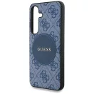 Guess 4G Round Patch Classic Logo Samsung Galaxy S25 MagSafe kemény hátlap tok, kék