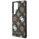 Guess 4G Printed Colored Peony Pattern Samsung Galaxy S25 Ultra MagSafe kemény hátlap tok, barna