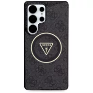   Guess 4G Glitter Triangle Buttons Samsung Galaxy S25 Ultra MagSafe kemény hátlap tok, fekete