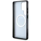 Guess 4G Glitter Triangle Buttons Samsung Galaxy S25 Ultra MagSafe kemény hátlap tok, fekete