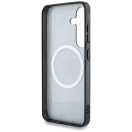 Guess 4G Glitter Triangle Buttons Samsung Galaxy S25+ MagSafe kemény hátlap tok, fekete