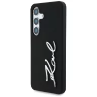   Karl Lagerfeld Silicone Metal Signature Logo Samsung Galaxy S25 szilikon tok, fekete