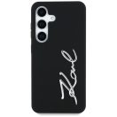 Karl Lagerfeld Silicone Metal Signature Logo Samsung Galaxy S25 szilikon tok, fekete