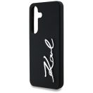 Karl Lagerfeld Silicone Metal Signature Logo Samsung Galaxy S25 szilikon tok, fekete