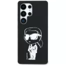 Karl Lagerfeld Silicone Graffiti Ikonik Printed Logo Samsung Galaxy S25 Ultra MagSafe tok, fekete