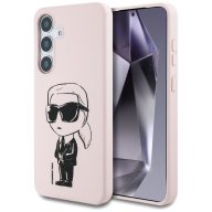   Karl Lagerfeld Silicone Graffiti Ikonik Printed Logo Samsung Galaxy S25 MagSafe tok, rózsaszín