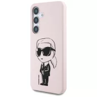   Karl Lagerfeld Silicone Graffiti Ikonik Printed Logo Samsung Galaxy S25 MagSafe tok, rózsaszín