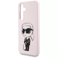   Karl Lagerfeld Silicone Graffiti Ikonik Printed Logo Samsung Galaxy S25 MagSafe tok, rózsaszín