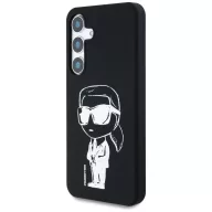   Karl Lagerfeld Silicone Graffiti Ikonik Printed Logo Samsung Galaxy S25 MagSafe tok, fekete