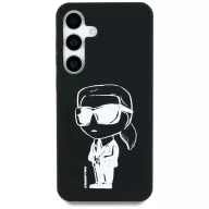   Karl Lagerfeld Silicone Graffiti Ikonik Printed Logo Samsung Galaxy S25 MagSafe tok, fekete