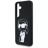   Karl Lagerfeld Silicone Graffiti Ikonik Printed Logo Samsung Galaxy S25 MagSafe tok, fekete