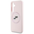 Karl Lagerfeld Silicone Double Heads And Circle Samsung Galaxy S25+ MagSafe tok, rózsaszín