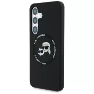   Karl Lagerfeld Silicone Double Heads And Circle Samsung Galaxy S25+ MagSafe tok, fekete