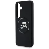   Karl Lagerfeld Silicone Double Heads And Circle Samsung Galaxy S25+ MagSafe tok, fekete