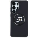 Karl Lagerfeld Silicone Double Heads And Circle Samsung Galaxy S25 Ultra MagSafe tok, fekete