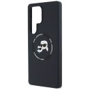Karl Lagerfeld Silicone Double Heads And Circle Samsung Galaxy S25 Ultra MagSafe tok, fekete