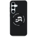 Karl Lagerfeld Silicone Double Heads And Circle Samsung Galaxy S25 MagSafe tok, fekete