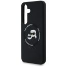 Karl Lagerfeld Silicone Double Heads And Circle Samsung Galaxy S25 MagSafe tok, fekete