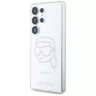   Karl Lagerfeld Rhinestones Karl Head Logo Samsung Galaxy S25 Ultra hátlap tok, átlátszó
