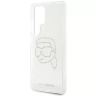   Karl Lagerfeld Rhinestones Karl Head Logo Samsung Galaxy S25 Ultra hátlap tok, átlátszó