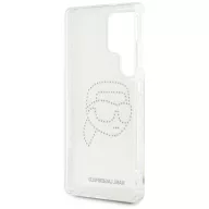   Karl Lagerfeld Rhinestones Karl Head Logo Samsung Galaxy S25 Ultra hátlap tok, átlátszó