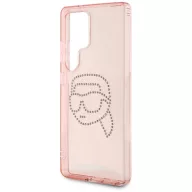   Karl Lagerfeld Rhinestones Karl Head Logo Samsung Galaxy S25 Ultra hátlap tok, rózsaszín