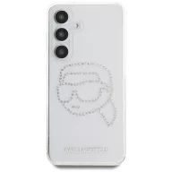   Karl Lagerfeld Rhinestones Karl Head Logo Samsung Galaxy S25 hátlap tok, átlátszó