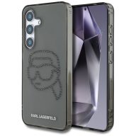   Karl Lagerfeld Rhinestones Karl Head Logo Samsung Galaxy S25 hátlap tok, fekete