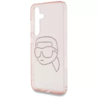   Karl Lagerfeld Rhinestones Karl Head Logo Samsung Galaxy S25 hátlap tok, rózsaszín