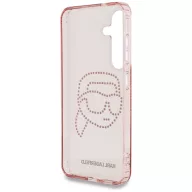   Karl Lagerfeld Rhinestones Karl Head Logo Samsung Galaxy S25 hátlap tok, rózsaszín
