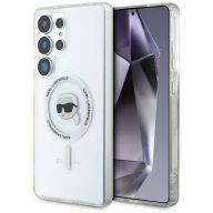   Karl Lagerfeld Button Karl Head Printed Logo Galaxy S25 Ultra MagSafe hátlap tok, fehér