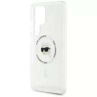   Karl Lagerfeld Button Karl Head Printed Logo Galaxy S25 Ultra MagSafe hátlap tok, fehér