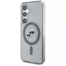 Karl Lagerfeld Button Karl & Choupette Heads Printed Logo Galaxy S25 MagSafe hátlap tok, fekete