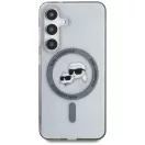 Karl Lagerfeld Button Karl & Choupette Heads Printed Logo Galaxy S25 MagSafe hátlap tok, fekete
